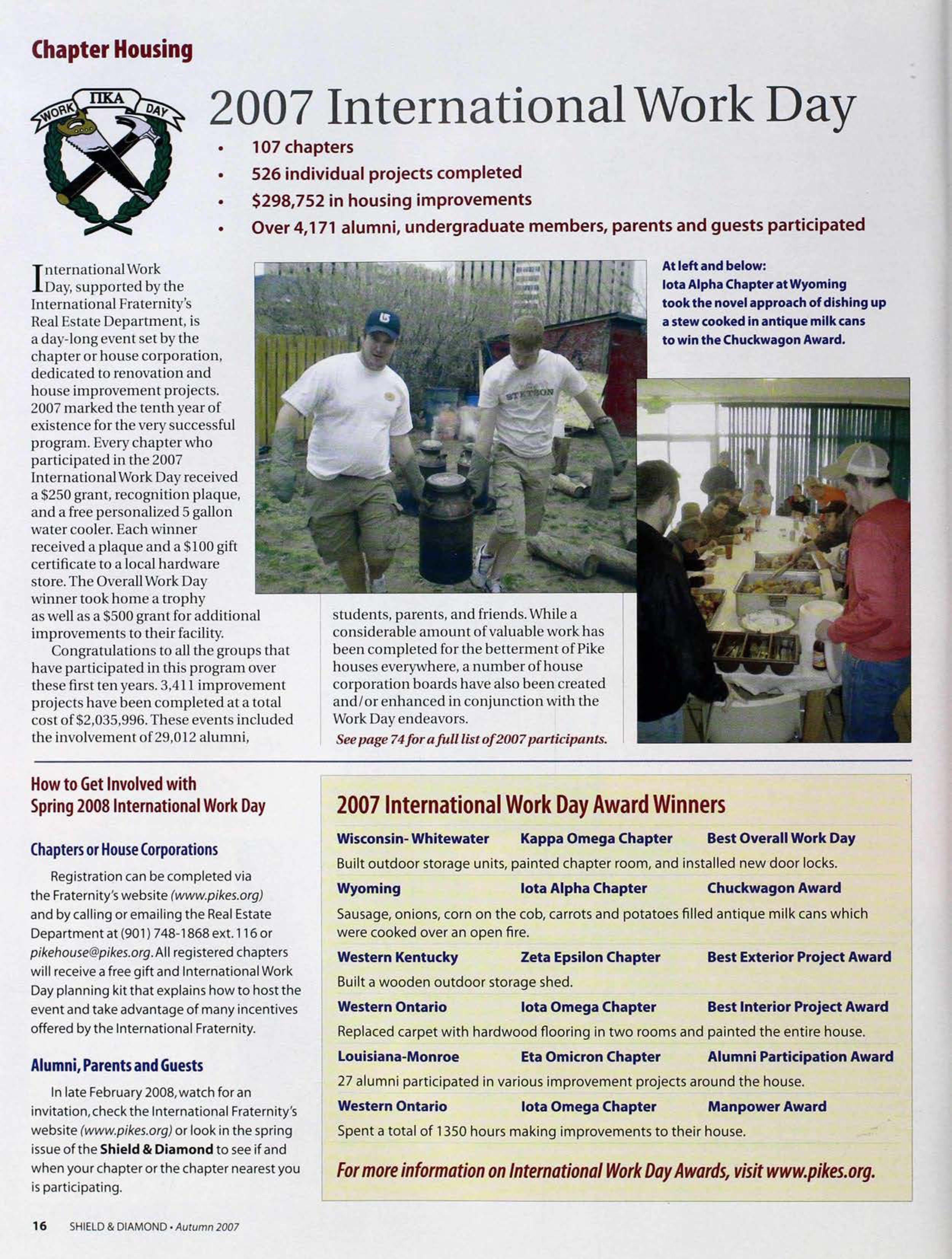 Chapter Housing: 2007 International Work Day, Autumn 2007